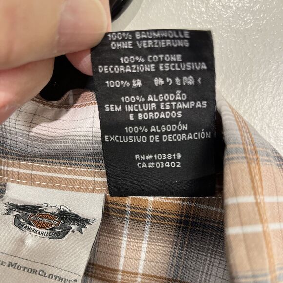 Harley Davidson Plaid Shirt Women's Medium Embroidered Western Cut Pearl Snap - Picture 4 of 8